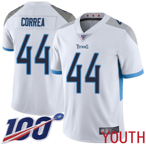 Tennessee Titans Limited White Youth Kamalei Correa Road Jersey NFL Football #44 100th Season Vapor Untouchable->youth nfl jersey->Youth Jersey